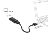 DeLOCK 0.15m, HDMI/VGA 0,15 m VGA (D-Sub) Sort