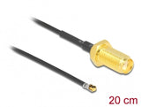 DeLOCK 12662 koaxial kabel 0,2 m SMA MHF 4L LK Sort