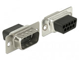DeLOCK 66167 kabel kønsskifter Sub-D Rj-45 Sort, Blå, Rustfrit stål