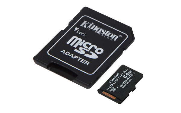 Kingston Technology 64GB microSDXC Industrial C10 A1 pSLC kort + SD-adapter