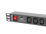Lanberg PDU-10I-0200-IEC-BK strømforsyningsenhed (PDU) 10 AC stikkontakt(er) 1U Sort