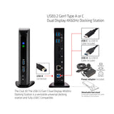 CLUB3D USB3.2 Gen1 Type A or C Dual Display 4K60Hz Docking Station