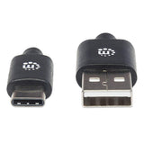Manhattan 353298 USB-kabel USB 2.0 1 m USB C USB A 0,48 Gbit/sek. Sort