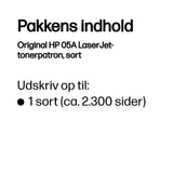 HP Original 05A LaserJet-tonerpatron, sort