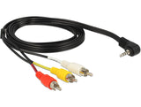 DeLOCK 84504 videokabel adapter 1,5 m 3.5mm 3 x RCA Sort