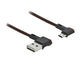 DeLOCK USB2 Kabel A-MicroB gewinkelt, 2m USB-kabel USB 2.0 USB A Micro-USB B Sort