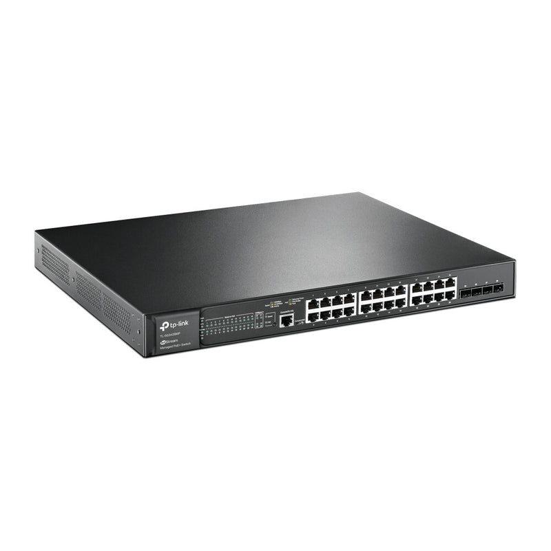 TP-Link JetStream TL-SG3428MP netværksswitch Administreret L2+ Gigabit Ethernet (10/100/1000) Strøm over Ethernet (PoE) 1U Sort