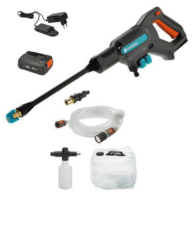 Gardena AquaClean 24/18V P4A højtryksrenser Kompakt Batteri 250 l/t Sort, Blå, Orange