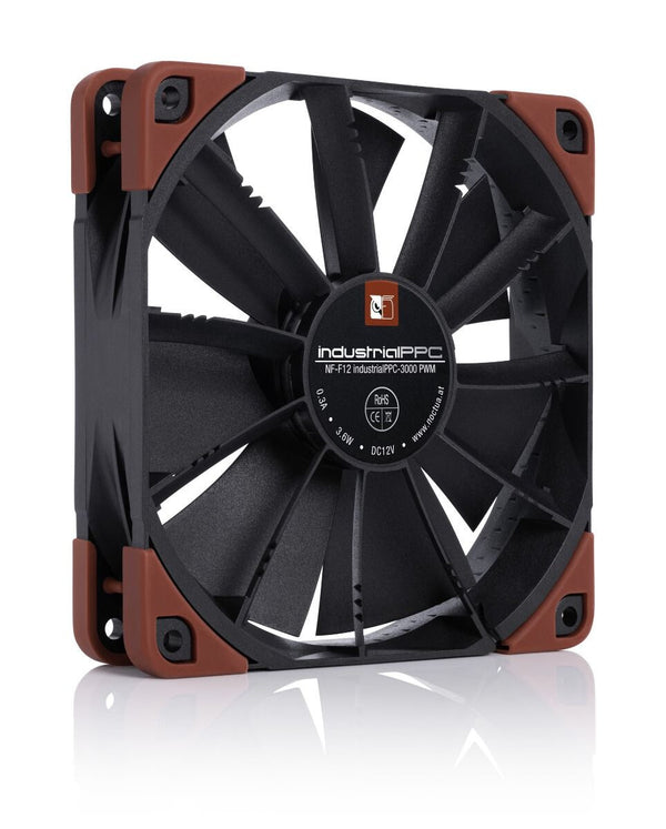 Noctua NF-F12 industrialPPC-3000 PWM Computerkabinet Ventilator 12 cm Sort, Brun