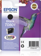 Epson Hummingbird Enkeltpakke, sort T0801 Claria Photographic Ink