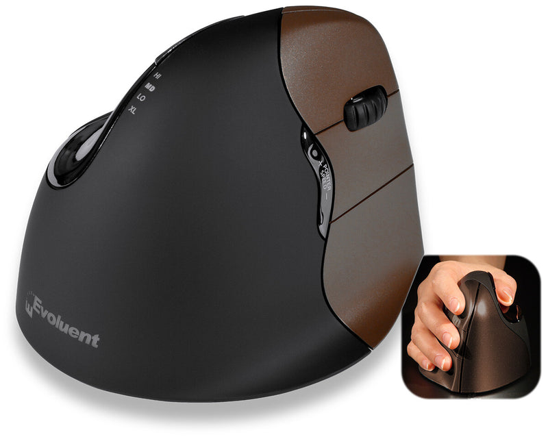 Evoluent VerticalMouse 4 mus Højre hånd RF trådløst Optisk