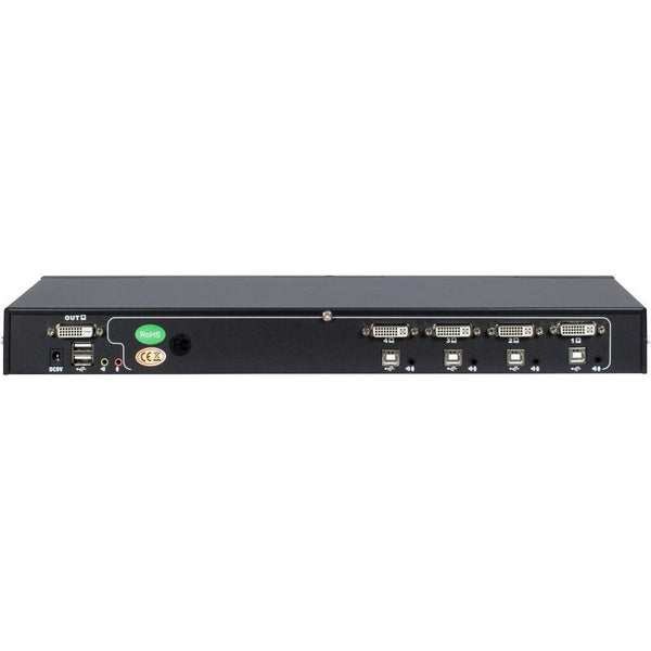 Inter-Tech AS-9104DA KVM Switch Stativ-montering Sort