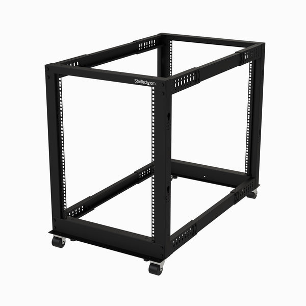 StarTech.com 4POSTRACK15U stativ 15U Fritstående reol Sort
