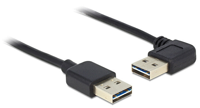 DeLOCK 5m USB 2.0 A m/m 90° USB-kabel USB A Sort