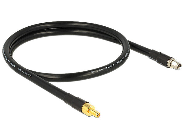 DeLOCK 1m RP-SMA/RP-SMA koaxial kabel CFD400, LLC400 Sort