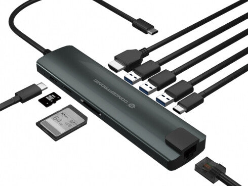 Conceptronic DONN06G USB 3.2 Gen 1 (3.1 Gen 1) Type-C Sort, Sølv