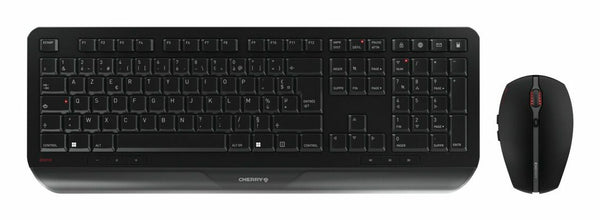 CHERRY JD-7000FR-2 tastatur Mus inkluderet Hjemme/kontor RF trådløst AZERTY Fransk Sort
