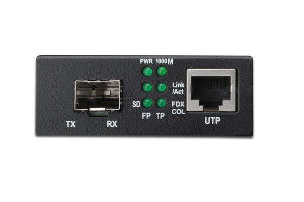 Digitus DN-82130 netværksomformer til medie 1000 Mbit/s Sort