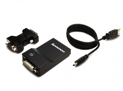 Lenovo USB 3.0 - DVI/VGA USB grafisk adapter 2048 x 1152 pixel Sort