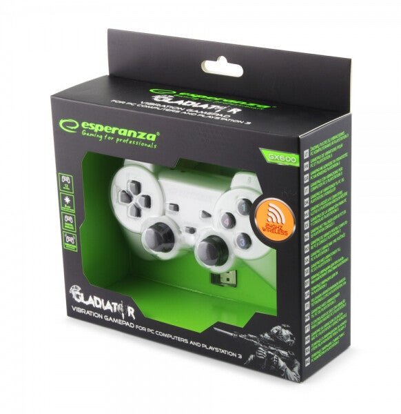 Esperanza EGG108W spil-controller Sort, Hvid RF Gamepad Analog/digital PC, Playstation 3
