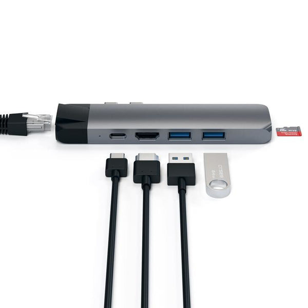 Satechi ST-TCPHEM dockingstation Thunderbolt 3 Grå