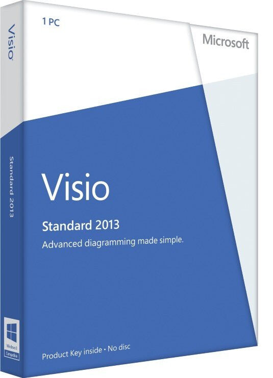 Microsoft Visio Standard 2013, OLP-NL, 1u Kortlægning 1 licens(er)