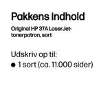 HP Original 37A LaserJet-tonerpatron, sort