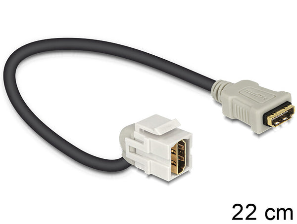 DeLOCK HDMI - HDMI, 0.22m HDMI-kabel 0,22 m HDMI Type A (Standard) Sort