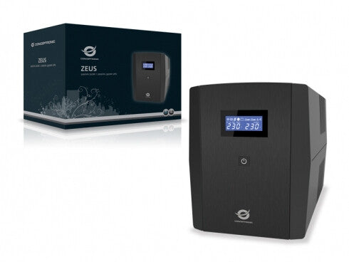 Conceptronic ZEUS03E UPS-enhed Interaktivt indgangsstik 1,2 kVA 720 W 6 AC stikkontakt(er)