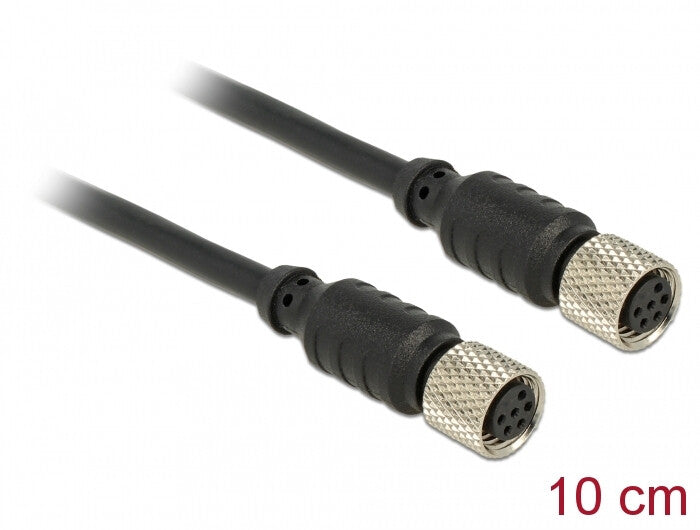 DeLOCK 12689 sensor- & aktuatorkabel 0,1 m M8 Sort