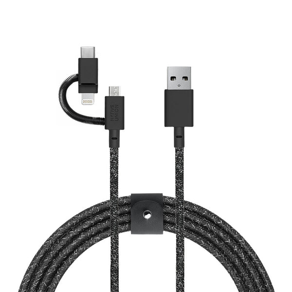 Native Union BELT-ULC-CS-BLK-NP USB-kabel 2 m USB A USB C/Micro USB A/Lightning Sort