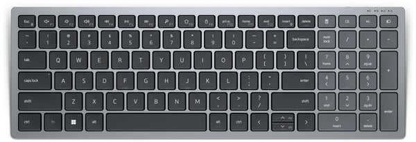 DELL KB740 tastatur Kontor RF trådløs + Bluetooth QWERTY US International Grå, Sort