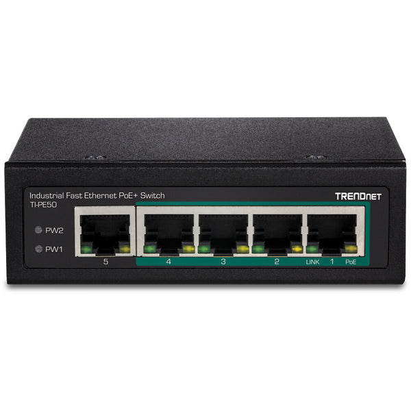 Trendnet TI-PE50 netværksswitch Ikke administreret Fast Ethernet (10/100) Strøm over Ethernet (PoE) Sort