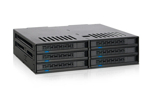 Icy Dock MB326SP-B disk array 0 TB Stativ (1U) Sort