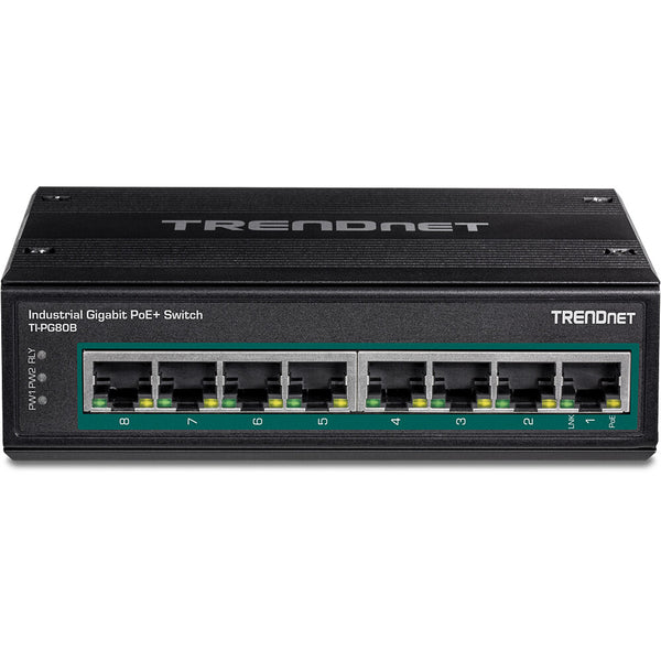 Trendnet TI-PG80B netværksswitch Gigabit Ethernet (10/100/1000) Strøm over Ethernet (PoE) Sort