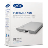 LaCie STKS1000400 ekstern solid state driver Thunderbolt-teknologi 1 TB USB Type-C 3.2 Gen 2 (3.1 Gen 2) Sølv