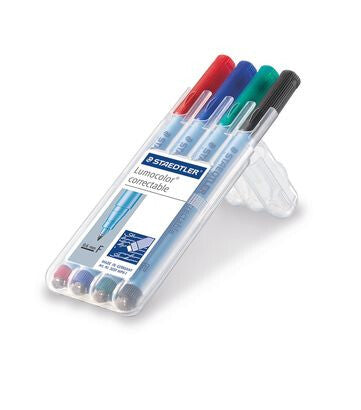 Staedtler Lumocolor correctable 305 speedmarker 4 stk Grøn, Sort, Blå, Rød