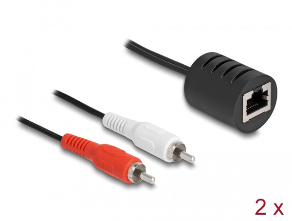 DeLOCK 87857 lydkabel 2 x RCA RJ-45 Sort, Rød, Hvid