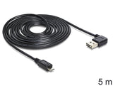DeLOCK USB 2.0 5m USB-kabel USB A Micro-USB B Sort