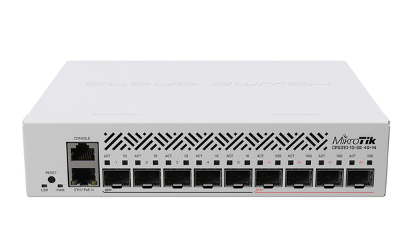 Mikrotik CRS310-1G-5S-4S+IN netværksswitch Administreret L3 Strøm over Ethernet (PoE) 1U