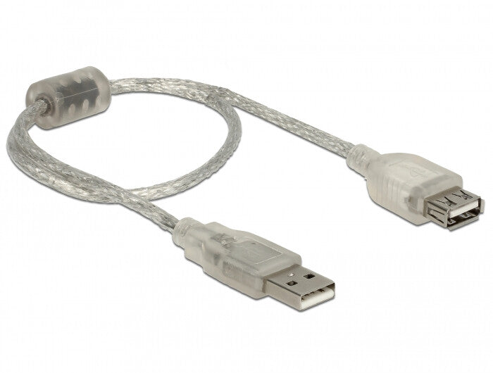 DeLOCK 82244 USB-kabel USB 2.0 0,3 m USB A 0,48 Gbit/sek. Transparent