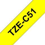 Brother TZE-C51 etiketbånd Sort på fluorescerende gul