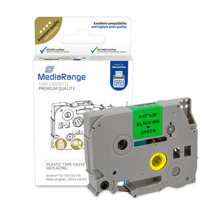 MediaRange MRBTZ731 print etiket Sort, Grøn