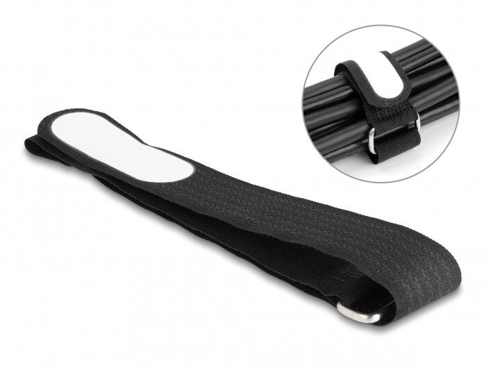 DeLOCK 19619 kabelsamler Krog og løkke kabelbinder Nylon Sort 5 stk