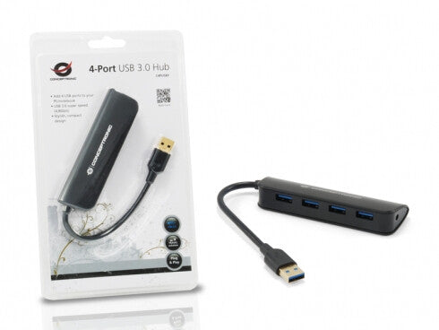 Conceptronic C4PUSB3 USB 3.2 Gen 1 (3.1 Gen 1) Type-A 4800 Mbit/s Sort