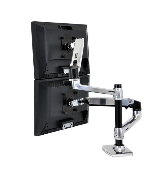 Ergotron LX Series Dual Stacking Arm 61 cm (24") Skrivebord Sølv