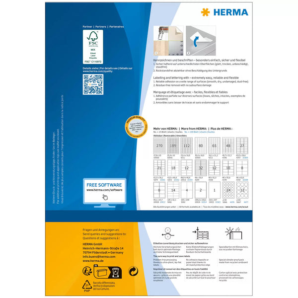 HERMA 10301 adresse- og postetiket Hvid