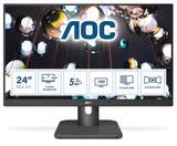 AOC E1 24E1Q computerskærm 60,5 cm (23.8") 1920 x 1080 pixel Fuld HD LED Sort