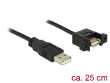 DeLOCK 85462 USB-kabel USB 2.0 0,25 m USB A 0,48 Gbit/sek. Sort