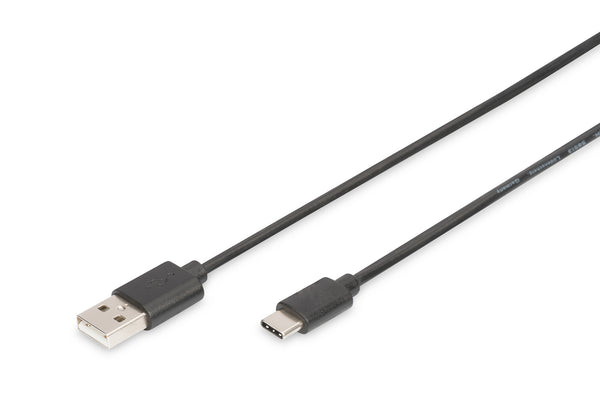 Digitus AK-300154-010-S USB-kabel USB 2.0 1 m 2 x USB A USB C 0,48 Gbit/sek. Sort